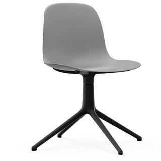 Normann Copenhagen Form polypropylene swivel chair with 4 black aluminium legs Normann Copenhagen Form Grey - Buy now on ShopDecor - Discover the best products by NORMANN COPENHAGEN design