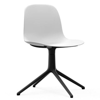 Normann Copenhagen Form polypropylene swivel chair with 4 black aluminium legs Normann Copenhagen Form White - Buy now on ShopDecor - Discover the best products by NORMANN COPENHAGEN design