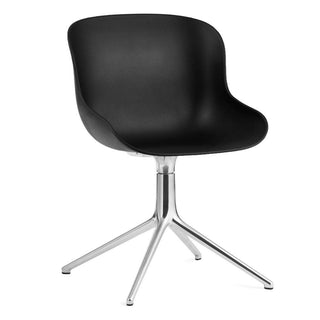 Normann Copenhagen Hyg polypropylene swivel chair with 4 aluminium legs Normann Copenhagen Hyg Black - Buy now on ShopDecor - Discover the best products by NORMANN COPENHAGEN design