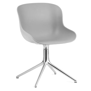 Normann Copenhagen Hyg polypropylene swivel chair with 4 aluminium legs Normann Copenhagen Hyg Grey - Buy now on ShopDecor - Discover the best products by NORMANN COPENHAGEN design