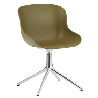 Normann Copenhagen Hyg polypropylene swivel chair with 4 aluminium legs Normann Copenhagen Hyg Olive - Buy now on ShopDecor - Discover the best products by NORMANN COPENHAGEN design