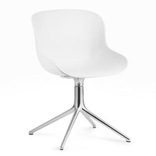 Normann Copenhagen Hyg polypropylene swivel chair with 4 aluminium legs Normann Copenhagen Hyg White - Buy now on ShopDecor - Discover the best products by NORMANN COPENHAGEN design